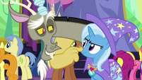 Discord boops Trixie on the nose S7E1