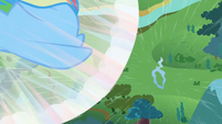 Filly Rainbow flying towards the cloud ring S1E23