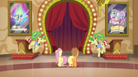 Flim and Flam putting their hats on S6E20