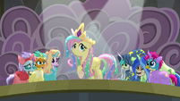 Fluttershy appears as Princess Celestia S8E7