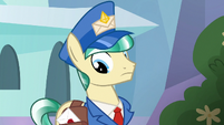Mail Pony looking at his mailbag S8E8