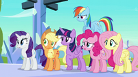 Mane Six hears Flurry Heart about to sneeze S6E2