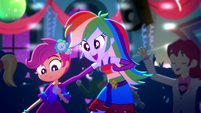 Rainbow Dash grabs Scootaloo by the hand SS3