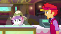 Theater cashier looking at Sweetie Belle SS11