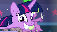 Twilight Sparkle grinning with excitement S8E15