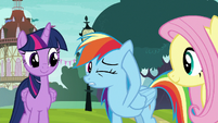 Rainbow Dash rubbing her sore ear S8E18