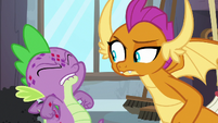 Spike about to yell at Smolder S8E11