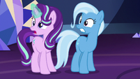Starlight and Trixie surprised by the Mane Six's return S7E2
