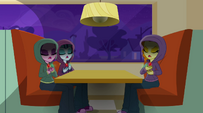 The Dazzlings vocalizing in the corner booth EG2