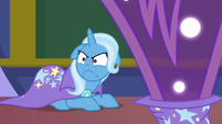 Trixie glaring angrily at Discord S8E15