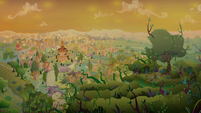 Vines from the Everfree creep toward Ponyville S9E2