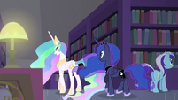 Celestia and Luna walking toward the back EGFF