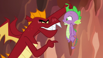 Garble picks Spike up by his spines S6E5