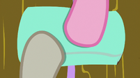 Pinkie Pie pressing down the wrapping paper S8E3