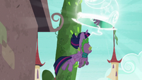 Twilight, Spike, and Starlight get sucked into portal S5E26