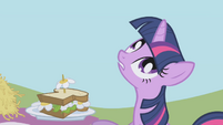 Twilight looks up "what's going on?" S1E03