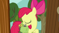 Apple Bloom reaching into her saddlebag S9E12