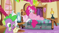 Pinkie on her bed