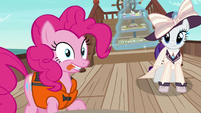 Pinkie Pie biting on her tongue S6E22