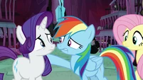 Rarity helps Rainbow off the ground S8E26