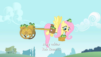 Fluttershy's got her work cut out for her, hauling all those frogs.