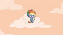 Rainbow sits on a cloud with her tablet PLS1E8b