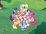 Twilight y sus amigas disfrutando un hermoso picnic