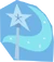 Light blue magic wand and crescent moon