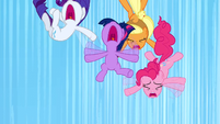 Twilight, Pinkie, Applejack, and Rarity falling S3E7