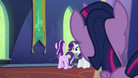 Twilight observing Starlight and Rarity S6E21