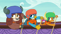 Yona, Gallus, and Smolder looking behind S8E9