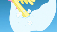 Filly Fluttershy's hooves touching the ring cloud S1E23