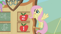Fluttershy sees Spike come crashing down S01E13