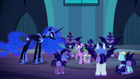 Nightmare Moon looks at Twilight and Spike S5E26