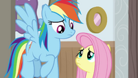 Rainbow and Fluttershy look at each other BGES3