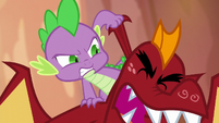 Spike pulling on Garble's ear S6E5