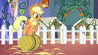 Applejack rolling a barrel S5E3