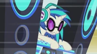 DJ Pon-3 hanging onto her turntable S5E9