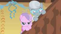 Diamond Tiara and Silver Spoon watching the party get stolen.