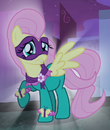 Fluttershy as Saddle Rager ID S04E06.png