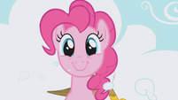 Pinkie Pie popping up through the cloud S01E05