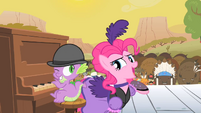 Pinkie Pie singing and Spike winking S1E21