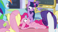 Pinkie Pie slides in front of Twilight S9E25