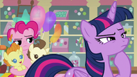 Pinkie annoyed that Twilight is taking so long S5E19