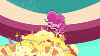 Pinkie lands on top of her dessert PLS1E1a