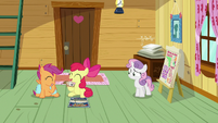 Sweetie Belle watching her friends laugh S9E22