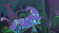 Trixie galloping into the forest S9E11