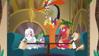 Discord, Spike, Big Mac, and dogs play poker S6E17