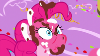 Pinkie surprised and covered in frosting S5E13