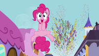 A hyper happy Pinkie.